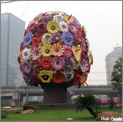 Big flower sculpture